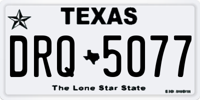 TX license plate DRQ5077