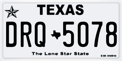 TX license plate DRQ5078
