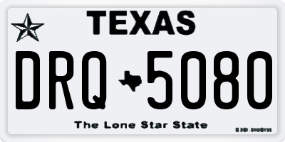 TX license plate DRQ5080