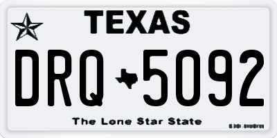 TX license plate DRQ5092