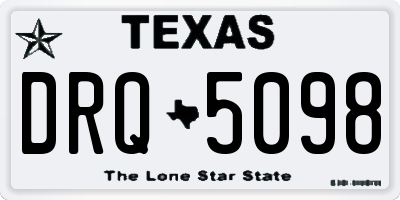 TX license plate DRQ5098