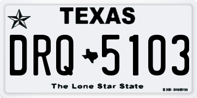 TX license plate DRQ5103