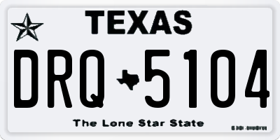 TX license plate DRQ5104