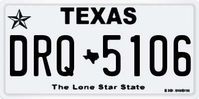 TX license plate DRQ5106