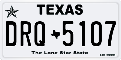 TX license plate DRQ5107