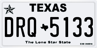 TX license plate DRQ5133