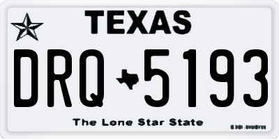 TX license plate DRQ5193