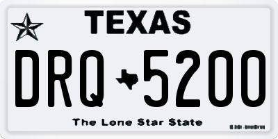 TX license plate DRQ5200