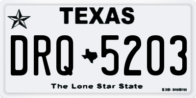 TX license plate DRQ5203