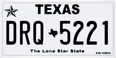 TX license plate DRQ5221