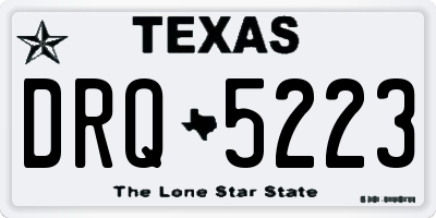 TX license plate DRQ5223
