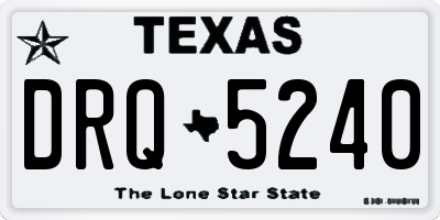 TX license plate DRQ5240