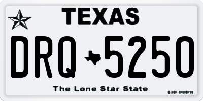 TX license plate DRQ5250