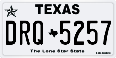 TX license plate DRQ5257