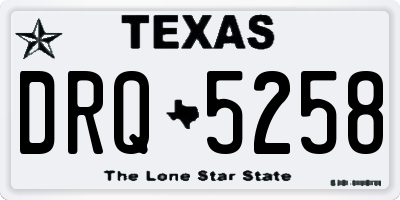 TX license plate DRQ5258