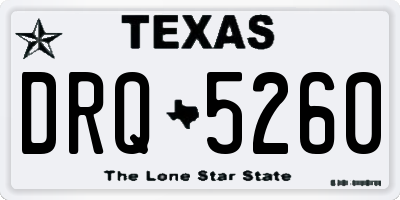 TX license plate DRQ5260