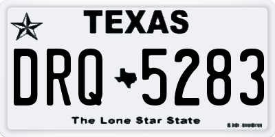 TX license plate DRQ5283