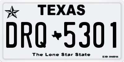 TX license plate DRQ5301
