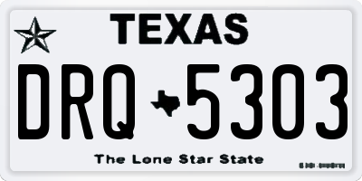 TX license plate DRQ5303