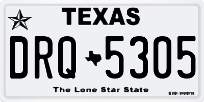 TX license plate DRQ5305