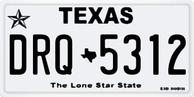 TX license plate DRQ5312