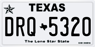 TX license plate DRQ5320