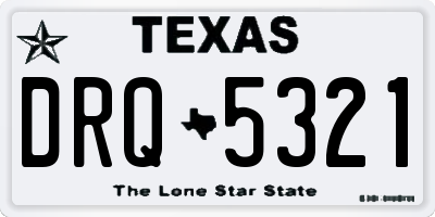 TX license plate DRQ5321