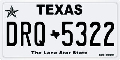 TX license plate DRQ5322