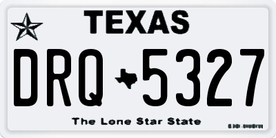 TX license plate DRQ5327