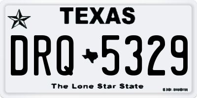 TX license plate DRQ5329