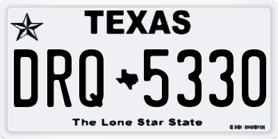 TX license plate DRQ5330