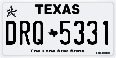 TX license plate DRQ5331