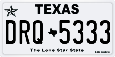 TX license plate DRQ5333