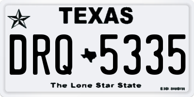 TX license plate DRQ5335