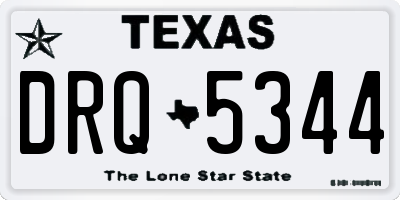 TX license plate DRQ5344