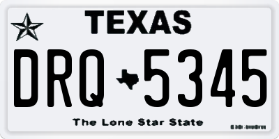 TX license plate DRQ5345