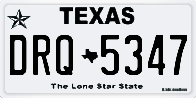 TX license plate DRQ5347