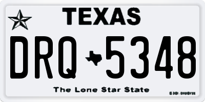 TX license plate DRQ5348