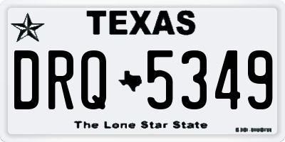 TX license plate DRQ5349