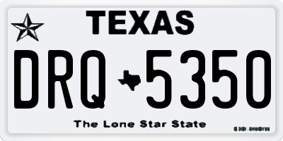 TX license plate DRQ5350