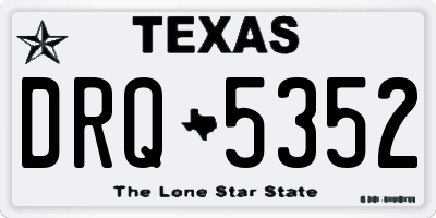 TX license plate DRQ5352
