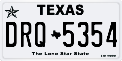 TX license plate DRQ5354
