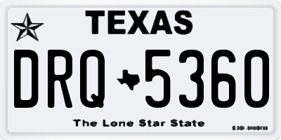 TX license plate DRQ5360