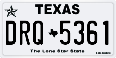 TX license plate DRQ5361