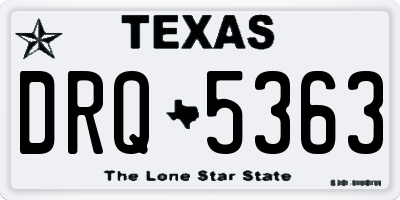 TX license plate DRQ5363