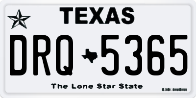 TX license plate DRQ5365