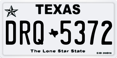 TX license plate DRQ5372