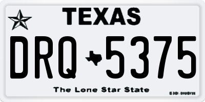TX license plate DRQ5375