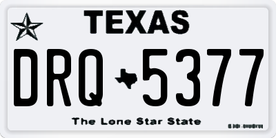 TX license plate DRQ5377