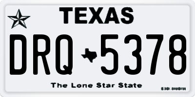 TX license plate DRQ5378